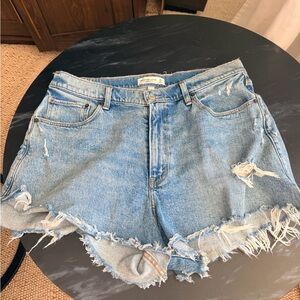 Abercrombie & Fitch Light Blue Distressed Denim Jean Shorts